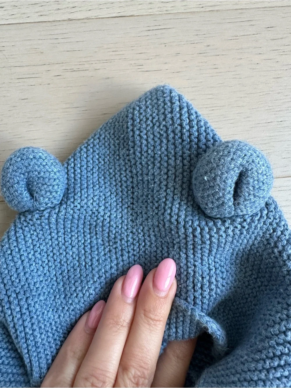 GAP Baby Knit Hoodie in Dusty Blue